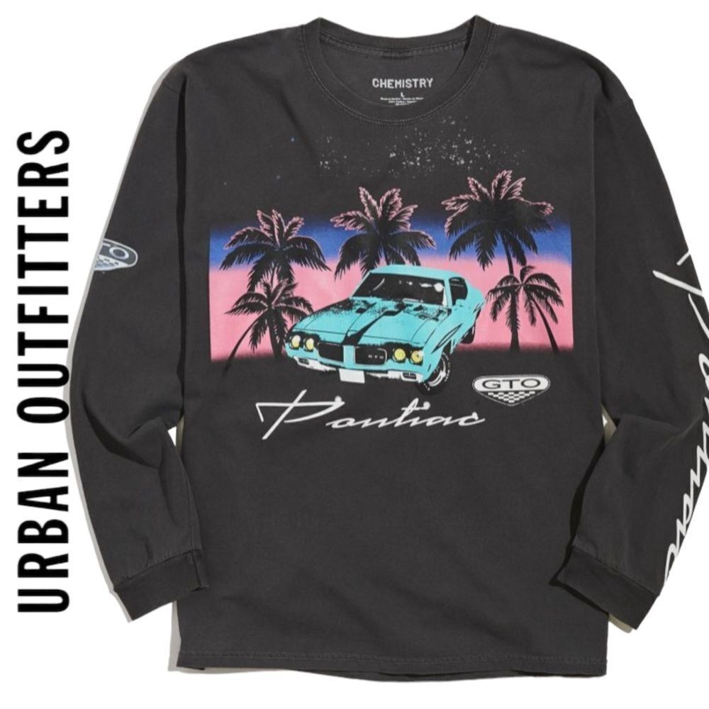 NEW Pontiac Urban Outfitters UO ‘90s Beach Sunset Long Sleeve Tee Shirt S
